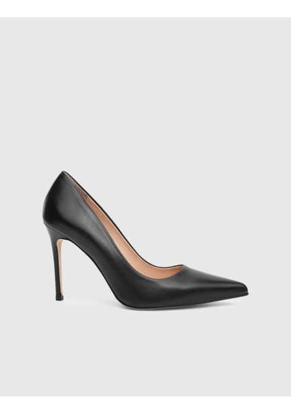 Linz Hakiki Deri Siyah Kadın Stiletto modelleri
