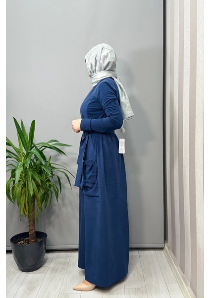 Cep Detaylı Basic Elbise Indigo 37814 fırsatları