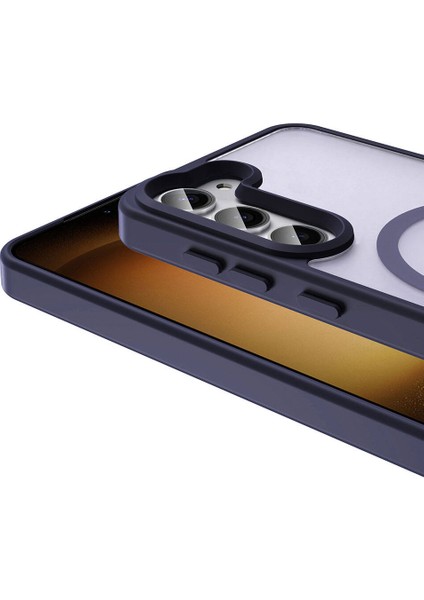 Galaxy S23 Kılıf Magsafe Şarj Özellikli Mat Arka Yüzey Znth Sio Kapak-Koyu Mor fırsatları