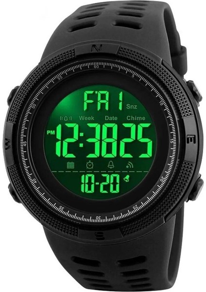 1251 Skmeierkek Kol Saati LED Işıklı Digital Ekran Silikon Kordon