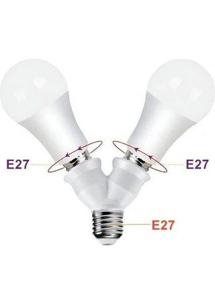 E27 Duy Çoğaltıcı Ampul LED Taban 2 x E27 Dönüştürücü indirimleri