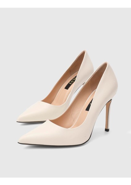 Linz Hakiki Deri Bej Kadın Stiletto fiyatları