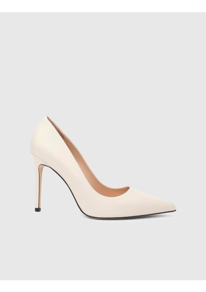 Linz Hakiki Deri Bej Kadın Stiletto modelleri