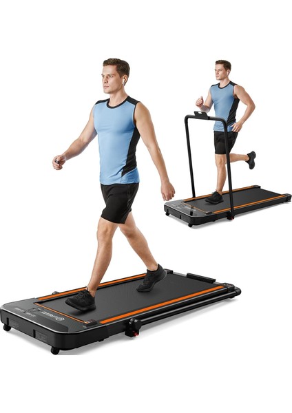 2.5hp 2in1 Katlanabilir Koşu ve Yürüyüş Bandı Siyah 0-12KM (Distribütör Garantili)Teşhir Ürünü