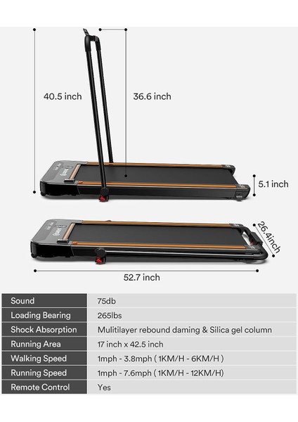 2.5hp 2in1 Katlanabilir Koşu ve Yürüyüş Bandı Siyah 0-12KM (Distribütör Garantili)Teşhir Ürünü