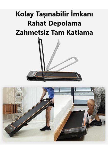 2.5hp 2in1 Katlanabilir Koşu ve Yürüyüş Bandı Siyah 0-12KM (Distribütör Garantili)Teşhir Ürünü
