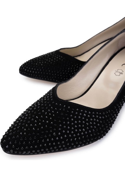 Kadın Hakiki Deri Siyah Süet Topuklu Ayakkabı 1059 2006 Bn Ayk Y25 Sıyah Suet modelleri