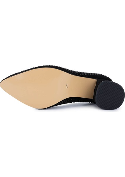 Kadın Hakiki Deri Siyah Süet Topuklu Ayakkabı 1059 2006 Bn Ayk Y25 Sıyah Suet fırsatları