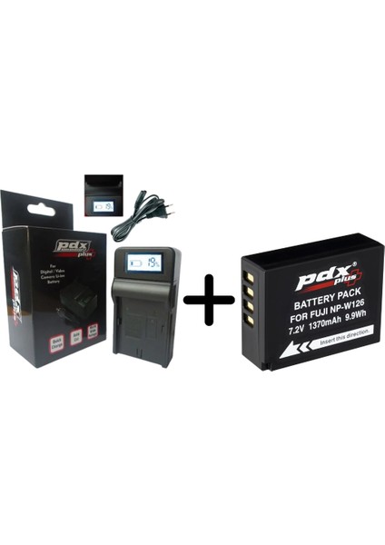 ,Fujifilm ile uyumlu NP-W126 Bataryası ve Şarj Cihazı.
