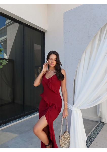 Fırfırlı Ince Askılı Elbise fiyatları