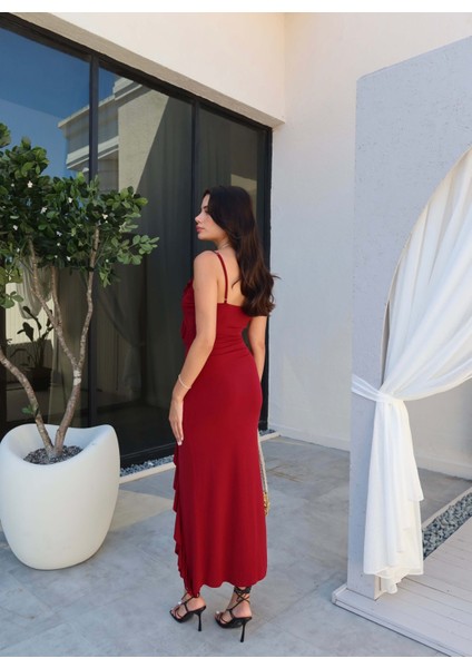 Fırfırlı Ince Askılı Elbise indirimleri