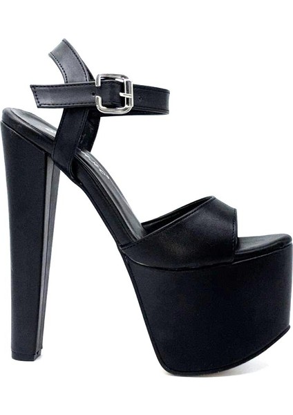 Yüksek Topuklu (18 Cm) Platform (7 Cm) Kadın Ayakkabı Siyah fiyatları