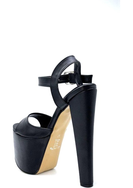 Yüksek Topuklu (18 Cm) Platform (7 Cm) Kadın Ayakkabı Siyah fırsatları