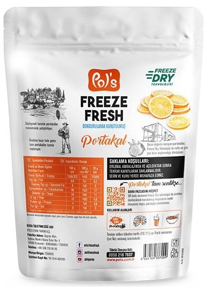 Pol’s Freeze Fresh Dondurularak Kurutulmuş Portakal 20 gr modelleri