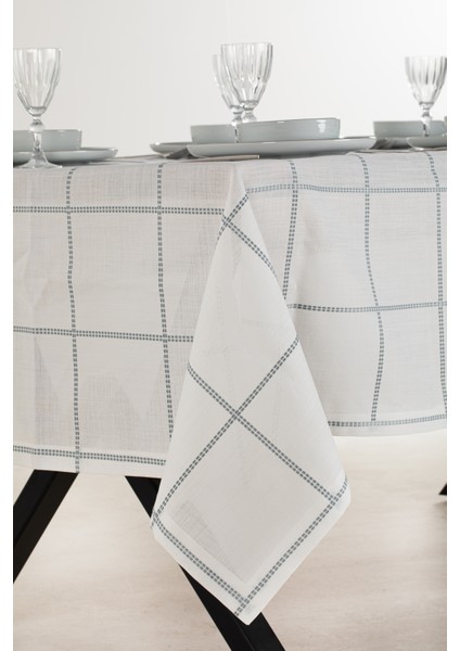 Belen Ekose Mavi Masa Örtüsü