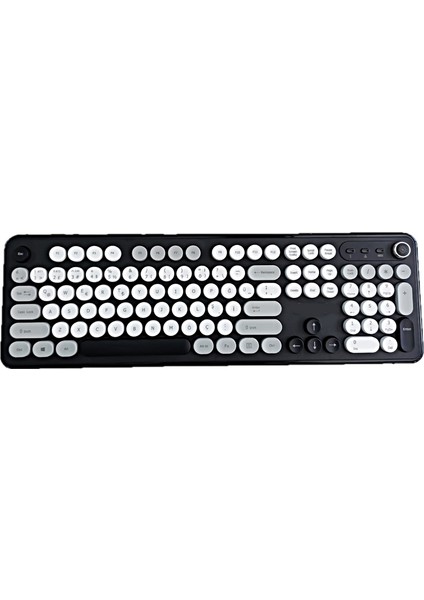 WKB104 Daktilo Tasarımlı Wireless Combo Sessiz 2.4ghz Kablosuz Türkçe Q Klavye Ev / Ofis Klavye ( Siyah )