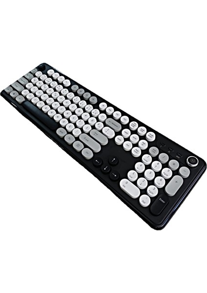 WKB104 Daktilo Tasarımlı Wireless Combo Sessiz 2.4ghz Kablosuz Türkçe Q Klavye Ev / Ofis Klavye ( Siyah )