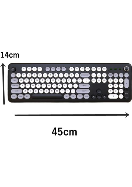 WKB104 Daktilo Tasarımlı Wireless Combo Sessiz 2.4ghz Kablosuz Türkçe Q Klavye Ev / Ofis Klavye ( Siyah )