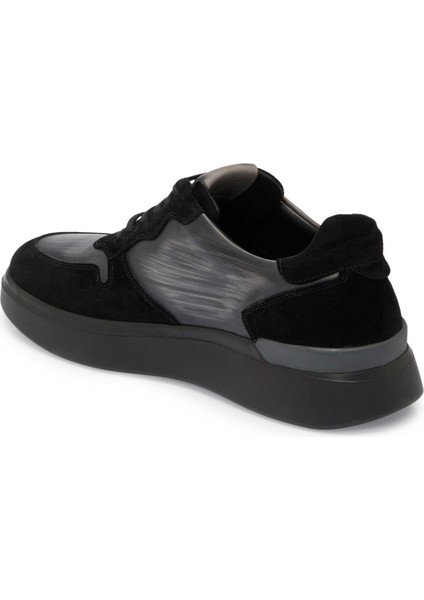 Siyah Hakiki Deri Erkek Sneaker - E24I1AY56724-A01