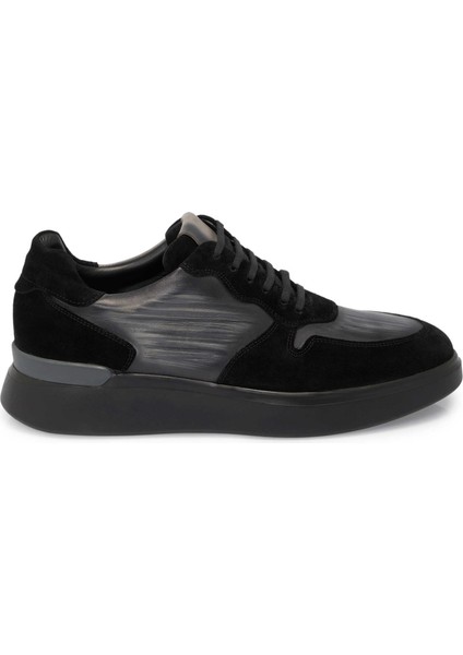 Siyah Hakiki Deri Erkek Sneaker - E24I1AY56724-A01