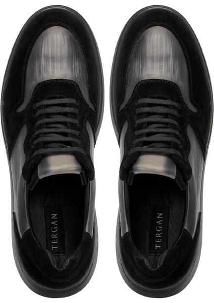 Siyah Hakiki Deri Erkek Sneaker - E24I1AY56724-A01