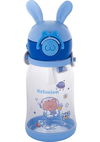 , Kulaklı, Boyun Askılıklı, Ithal Lüx Mavi Matara/suluk 600 ml (444)