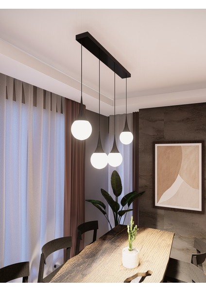 Opya 4’lü Camlı Metal Sıralı Sarkıt Avize – Modern Stil, E27 Duy ile Uyumlu fiyatları