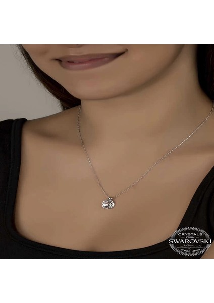 Swarovski Crystal Taşlı Çerçeveli Gümüş Kadın Kolye fiyatları