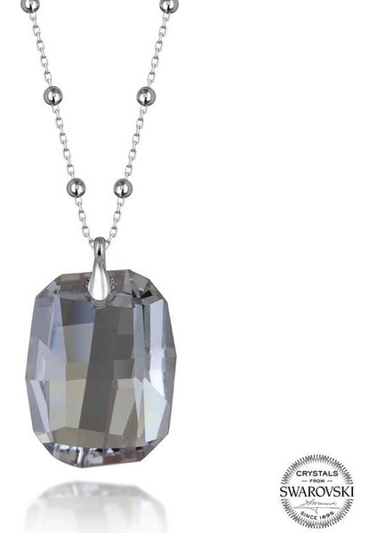 Swarovski Crystal Taşlı Top Zincir Baget Gümüş Kadın Kolye