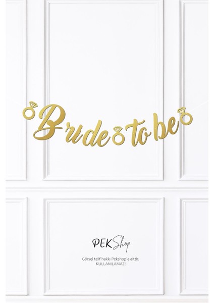 Bride To Be Kaligrafi Banner Gold
