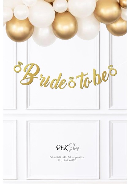 Bride To Be Kaligrafi Banner Gold fiyatları