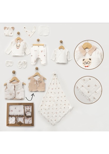 Erkek Bebek Elyaflı 10'lu Müslin Set 0 - 3 Ay