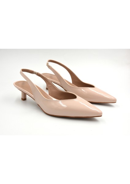 (Pine Cone) Alçak Topuklu Burnu Kapalı Kadın Ayakkabı Ten