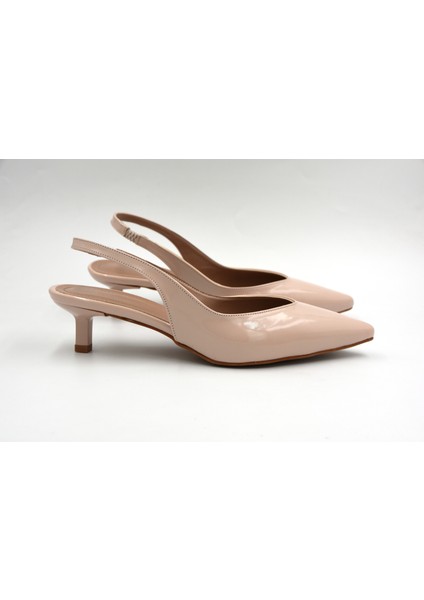 (Pine Cone) Alçak Topuklu Burnu Kapalı Kadın Ayakkabı Ten modelleri