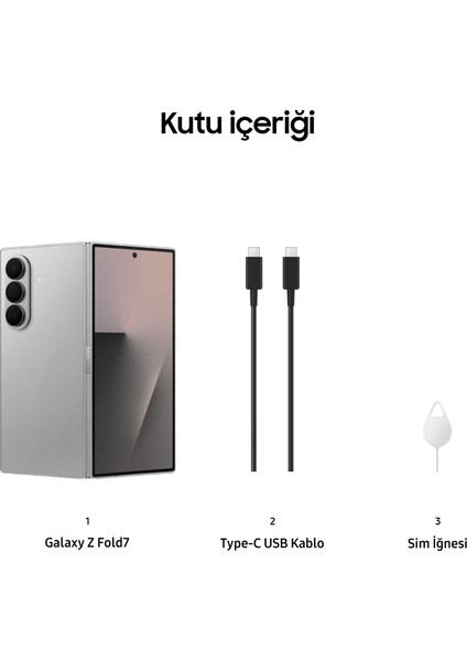 Galaxy Z Fold7 512 GB 12 GB Ram (Samsung Türkiye Garantili) Gümüş
