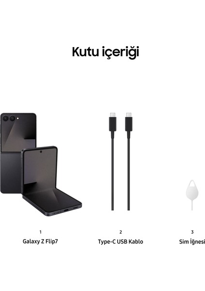 Galaxy Z Flip7 256 GB 12 GB Ram (Samsung Türkiye Garantili) Gece Siyahı