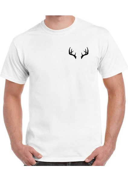 Alfa Geyik Boynuz Baskılı Tişört