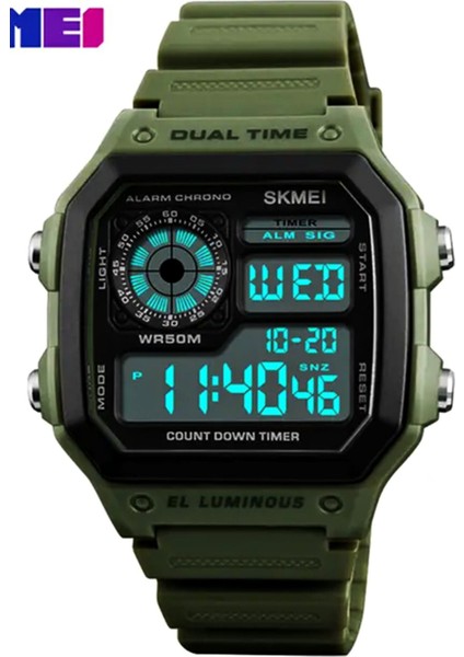 Skmei 1299 Pu Kordon Dijital Erkek Kol Saati