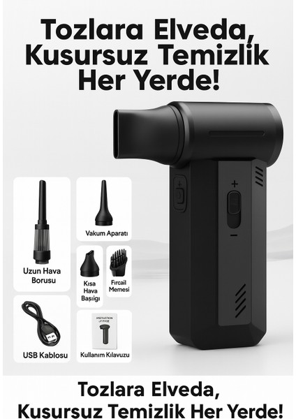 Şarjlı Kablosuz 40000 Mah Jet Hava Üfleyici Ev ve Araba Mangal Için