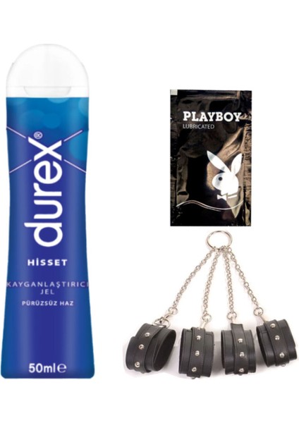 Hisset Pürüzsüz Hazlar 50 ml Jel + Siyah Deri El ve Ayak Kelepçesi + Hediye