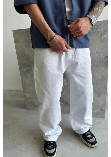 Beyaz Relax Baggy Jean