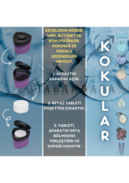 Mor, Lavanta Kokulu Üçgen Nem Alıcı Aparat - Koku ve Rutubet Giderici 500GR modelleri