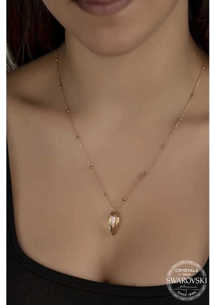 Crystal Taşlı Rose Top Zincir Gümüş Kadın Kolye fiyatları