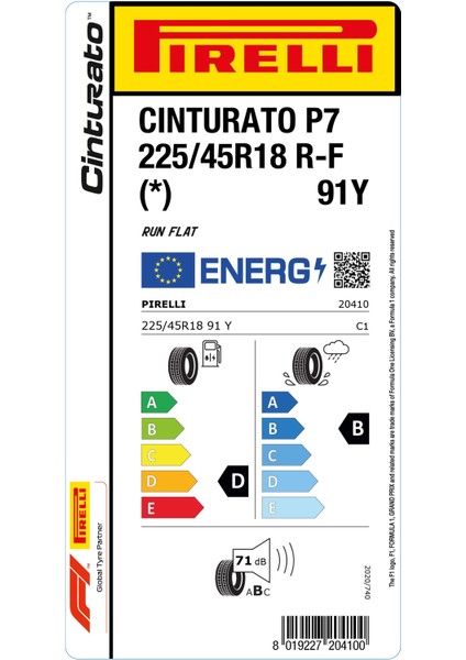 225/45 R18 91Y Rft * Cint P7 Oto Yaz Lastiği (Üretim Yılı:2024) fiyatları