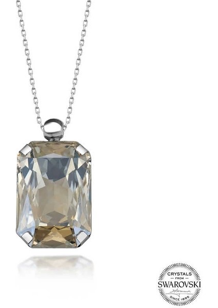 Crystal Taşlı Gümüş Kadın Kolye