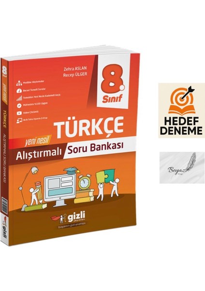 Gizli 8.sınıf Alıştırmalı Türkçe Soru Bankası Hedef Deneme