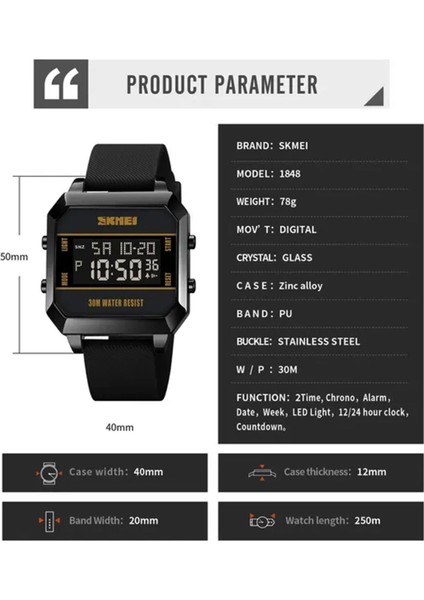 Skmei 1848 Hombre Dijital LED Erkek Kol Saati fırsatları