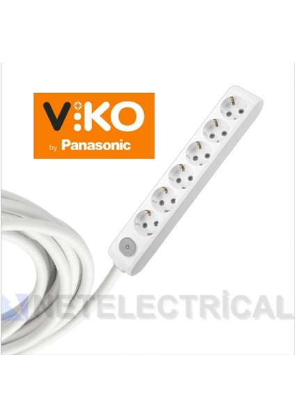 Multi-Let | Altılı 2 Metre Anahtarlı Topraklı Çocuk Korumalı Grup Priz - 6'lı, 2 M, 3x1.5 Ttr (Tam Bakır) Kablolu fiyatları