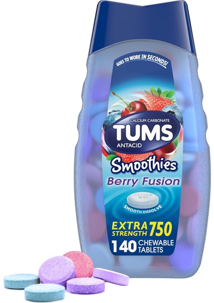 Antacid Smoothies Berry Fusion 750 Mg 140 Chewable Tablet