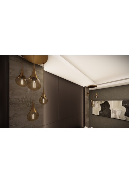 Liora Modern Metal Avize - Beyaz Cam, 4'lü Sarkıt, E27 Duy, Dekoratif Aydınlatma fiyatları